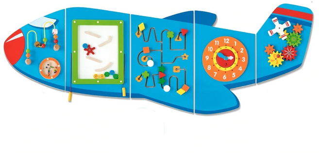[비가] 어린이집 유치원 액티비티 벽걸이 패널 학습 놀이 교구 Viga Learning Advantage Sensory Wall Panels Educactional Toys, 비행기(Airplane), 1개