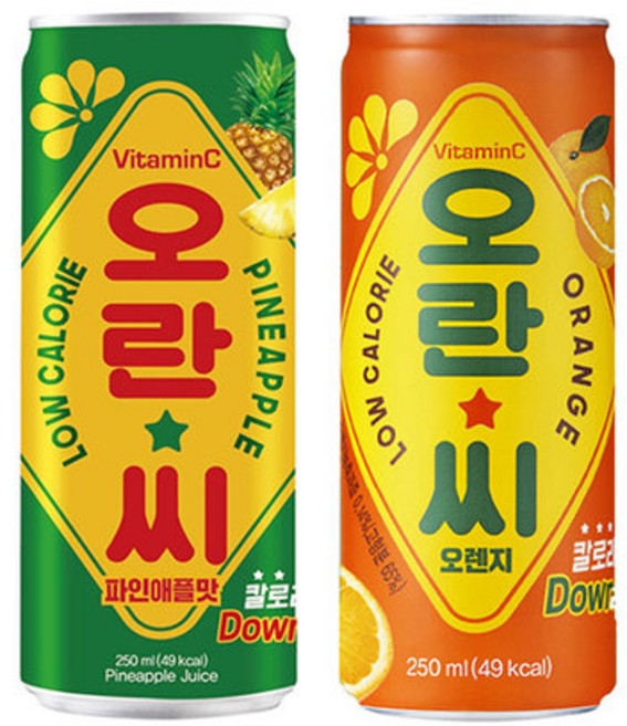 오란씨 파인애플15개 오렌지15개 250ml 30캔, 30개