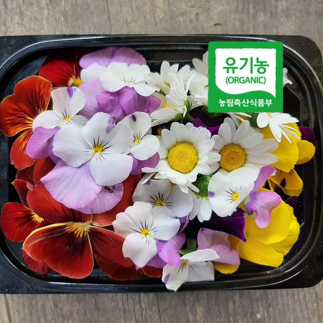 엔젤농장대한민국1호유기농가 유기농 식용꽃 먹는꽃 당일수확, 0.5g, 50개, 유기농 식용꽃 50송이