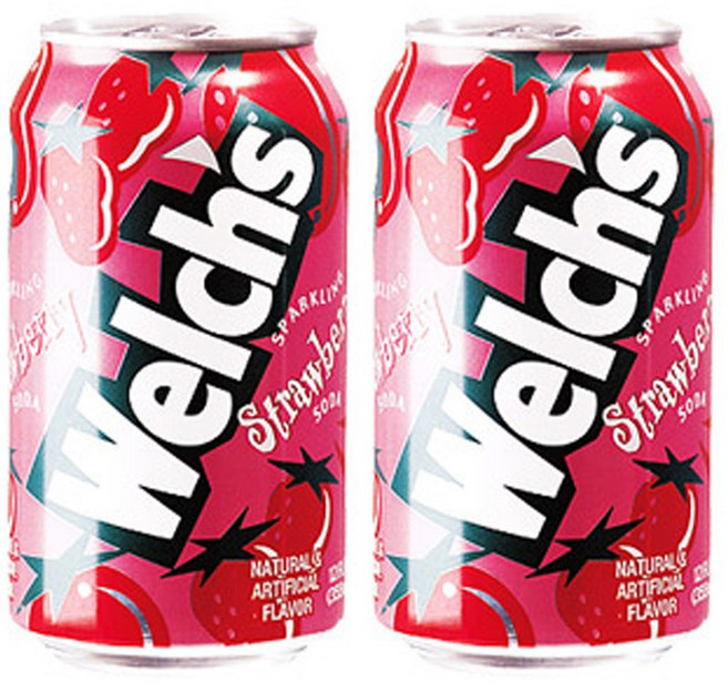 웰치스소다 농심 캔음료 탄산음료 355ml(딸기), 15개, 355ml