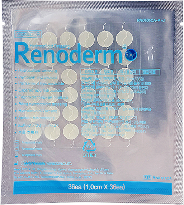 레노덤 스팟 36알 여드름 패치 점 뺀 후 관리 습윤밴드 드레싱, 1개