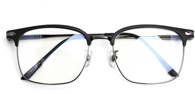 그대로착용 JB9 O-men 하금테 스퀘어 사각 안경테 변색렌즈 블루라이트차단안경 고급 제이비나인