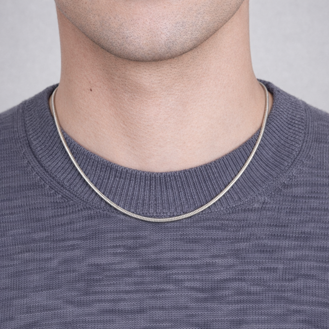 [오브룸] 남자목걸이 에센셜 체인목걸이 데일리 심플 목걸이 서지컬스틸
