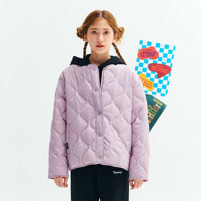 [오션스카이] (본사직영)[2color]여아 베이직 덕다운 경량 점퍼