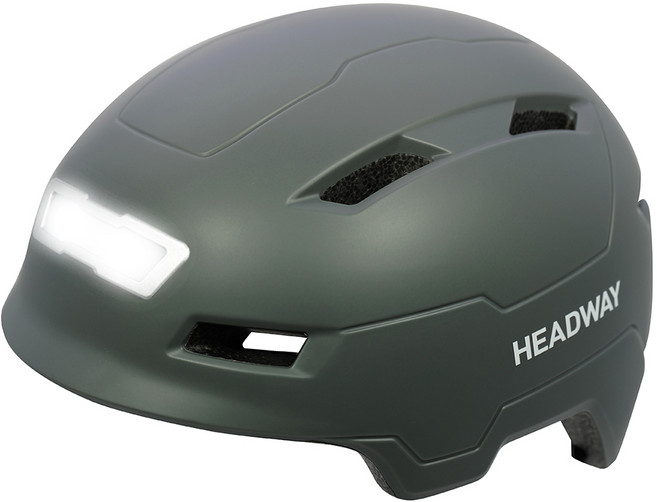 헤드웨이 전후방 LED 라이트 자전거 킥보드 전동킥보드 헬멧, 1개, 무광그레이