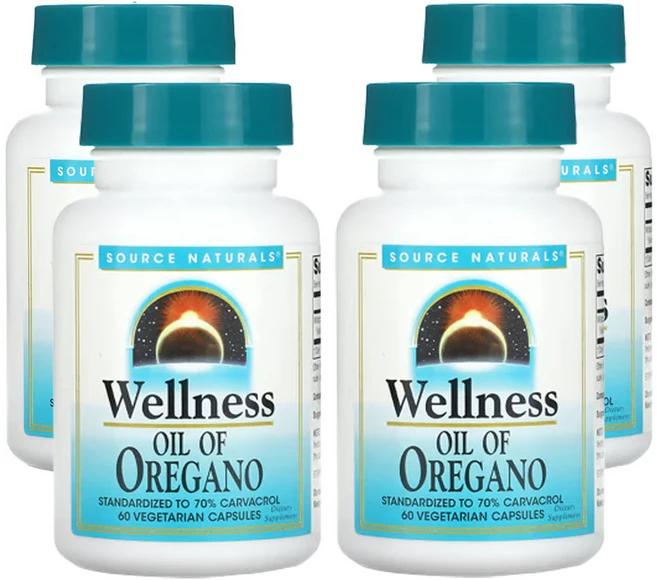 소스네츄럴스 웰니스 오레가노 오일 베지 캡슐 60정, 4개 - 쿠팡