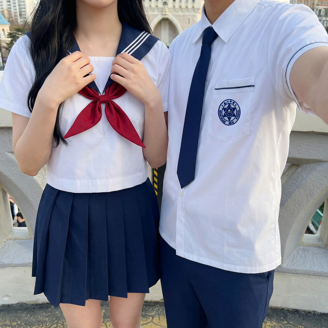 세일러복 일본 여자 남자 커플 교복 코스프레 세트