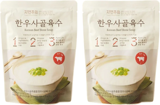 정다운 자연주의 한우 사골육수, 2개, 500g - 쿠팡