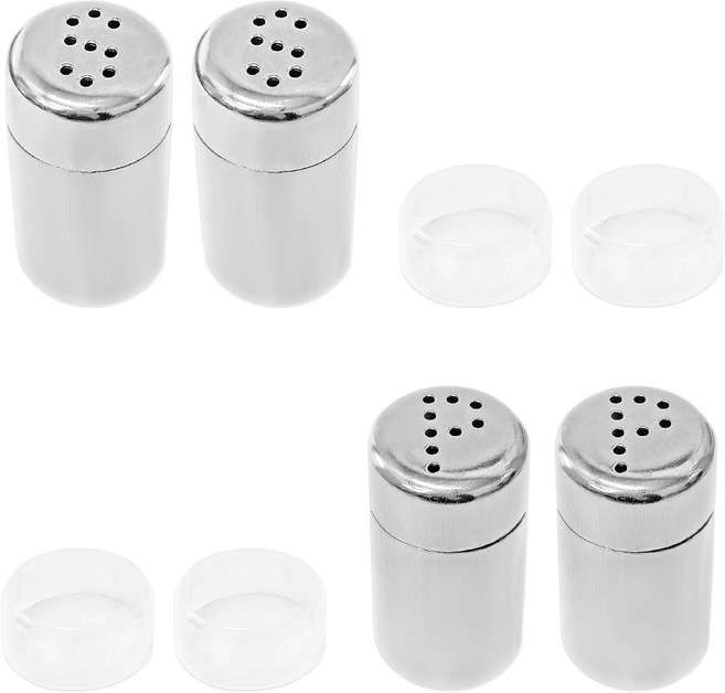 리브문 스텐 미니 소금 후추 조미료 양념통, (S)소금 양념통 2개 + (P)후추 양념통 2개, 1세트