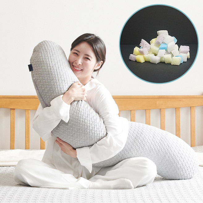 바치고 바디필로우 안고자는베개 냉감 쿨 쿨링 여름 시원한 M, 그레이