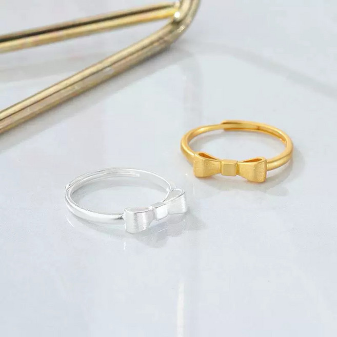 考拉 JEWELRY 925純銀蝴蝶結戒指，小眾設計感甜美清新指環