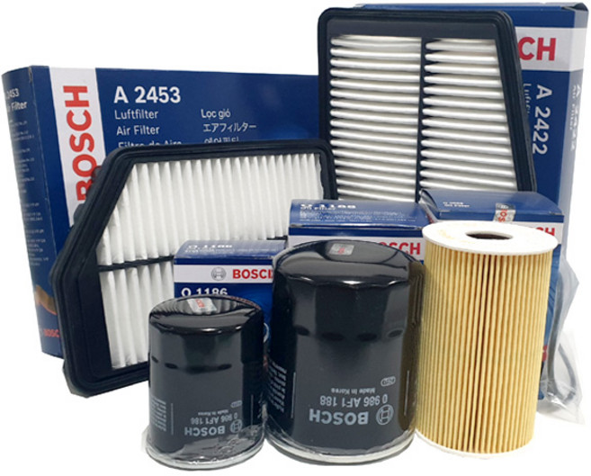 보쉬 현대 아반떼AD 1.6 MPI -18년08 전기형 엔진오일교환 오일+에어 필터 O0380+A2655, 1개