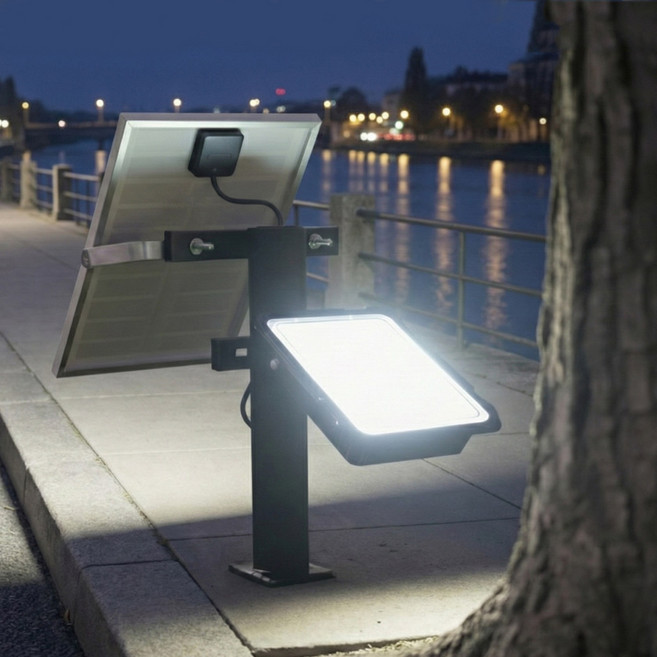 태양광 투광등 받침대 거치대 태양열 투광기 정원 나무조명 건물등 야외 수목 조경등 200W, 태양광 투사등 세트 MJ-D 200W (흰빛)