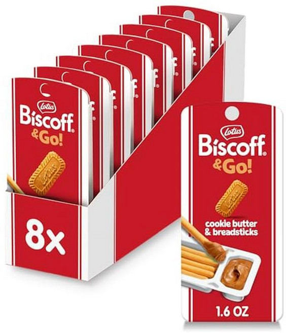 로투스 비스코프 쿠키버터와 브레드스틱 스낵팩 45.4g 8개입 비건, 1g, 1개
