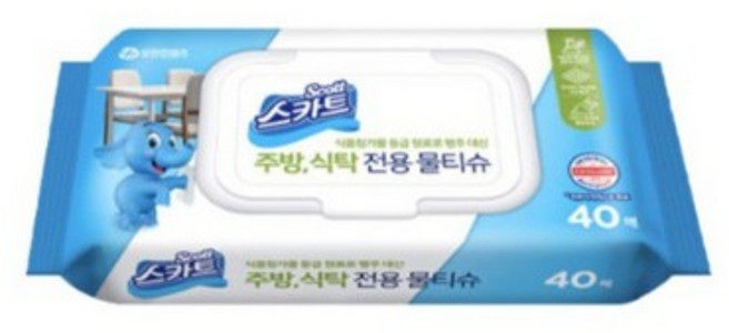 스카트 주방 식탁 전용 물티슈 40p, 23개