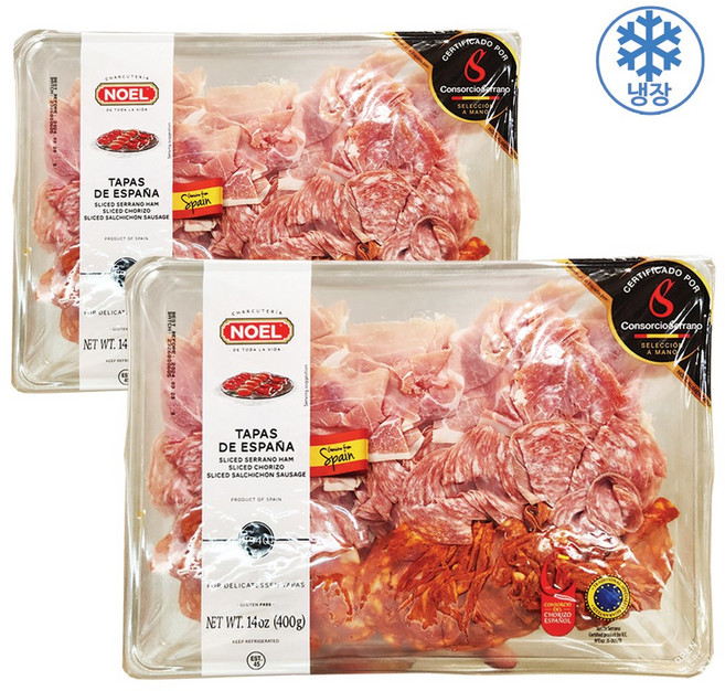 NOEL 노엘 타파스트레이 400G (세라노하몽 초리조 살치촌), 2개