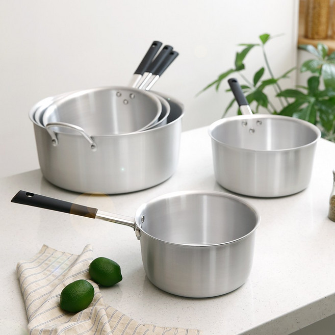 IH 인덕션 캠핑 양은 자루 손잡이 편수 냄비, 5개, IH 양은 자루냄비 왕 (9.5L)