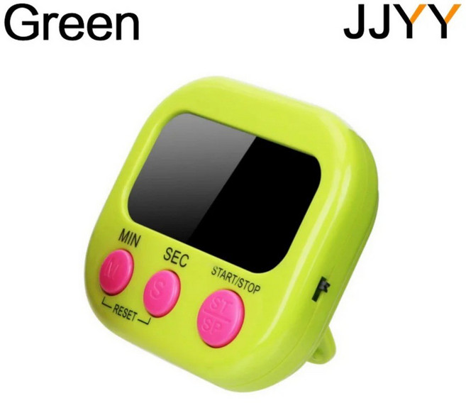 JJYY 슈퍼 미니 LCD 디지털 디스플레이 주방 타이머 사각형 카운트다운 알람 시계 수면 스톱워치 시계 타이머, 1개
