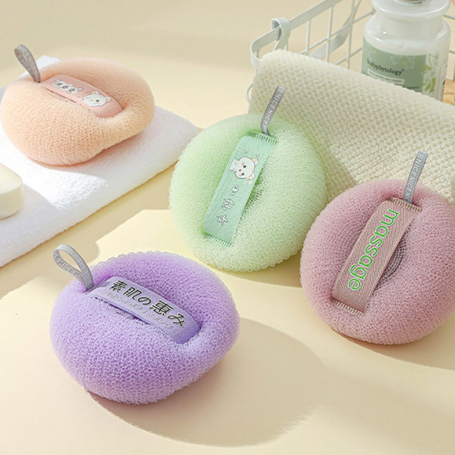 놀자리빙 3d 스파 도넛 풍성거품 샤워볼 샤워타올 스펀지, No.03 도넛 샤워볼 인디안핑크, 1개입, 1개