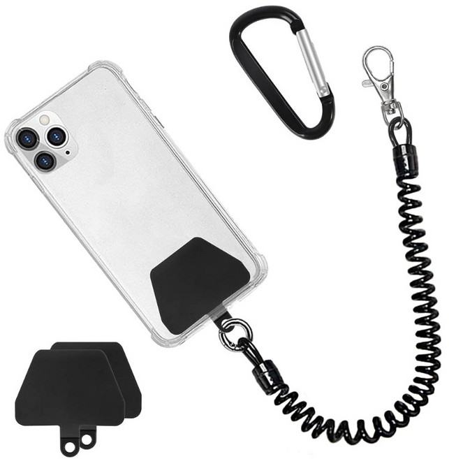 트립킹 핸드폰 도난방지 스트랩 여행용 소매치기 방지용품, 1세트, 모던블랙