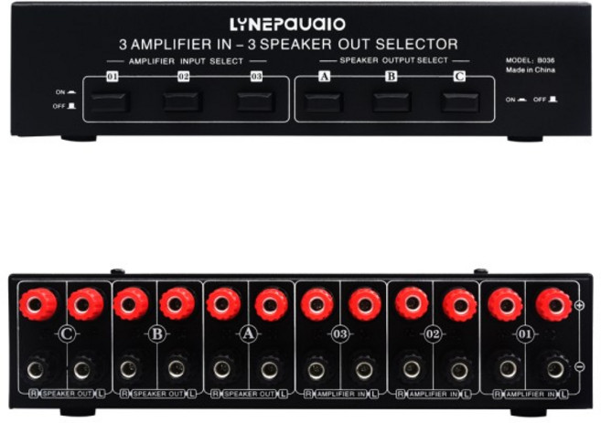 음질 손실 없는 패시브 파워 앰프 스피커 스위처 오디오 분배기 3 in out