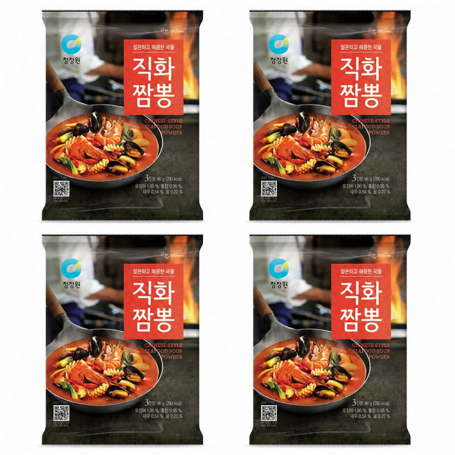 청정원 직화짬뽕 분말, 96g, 4개
