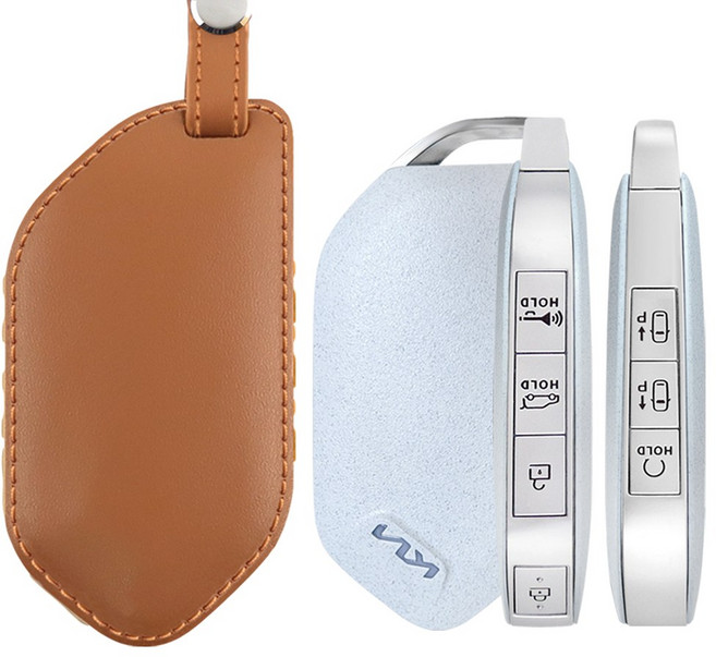 더조은셀러 기아 쏘렌토 MQ4 호환 2024 키홀더 키케이스 스마트키 가죽 7버튼 Key-97, 베이직 Key-97, 브라운