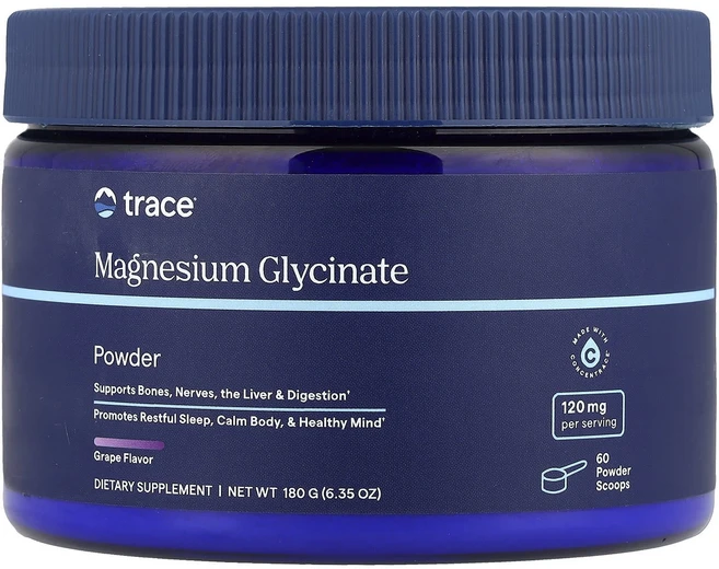 Trace 글리신마그네슘 분말 포도 180g(6.35oz), Trace 글리신마그네슘 분말 포도 180g635oz, 180g, 1개 - 쿠팡