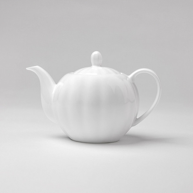 고원 펌킨 티포트 화이트 500ml 도자기 티팟 차주전자, 1개
