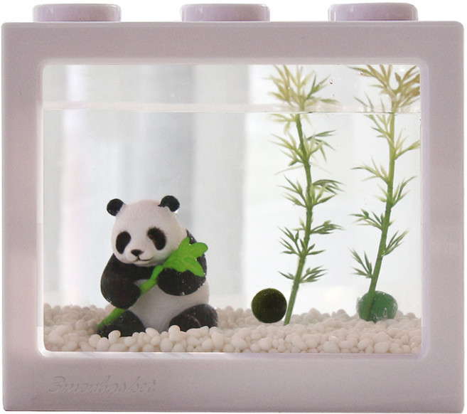 세남자바스켓 귀여운 동물친구들 국산 마리모 키우기 DIY세트, 대나무판다+흰색 블럭, 1개