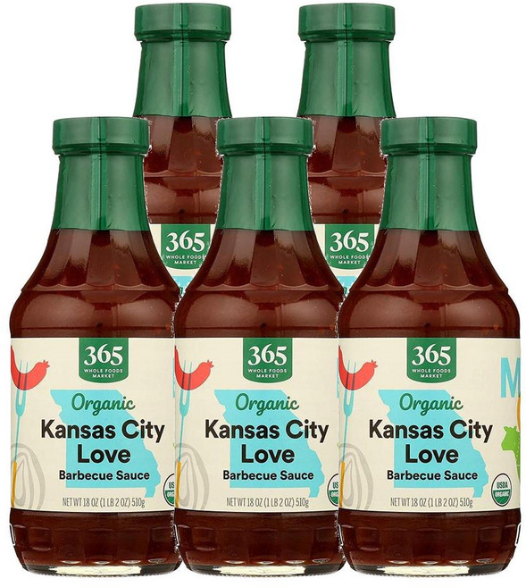 365 Whole Foods Market 365 홀푸드마켓 바베큐 소스 캔사스 시티 러브 510g, 5개