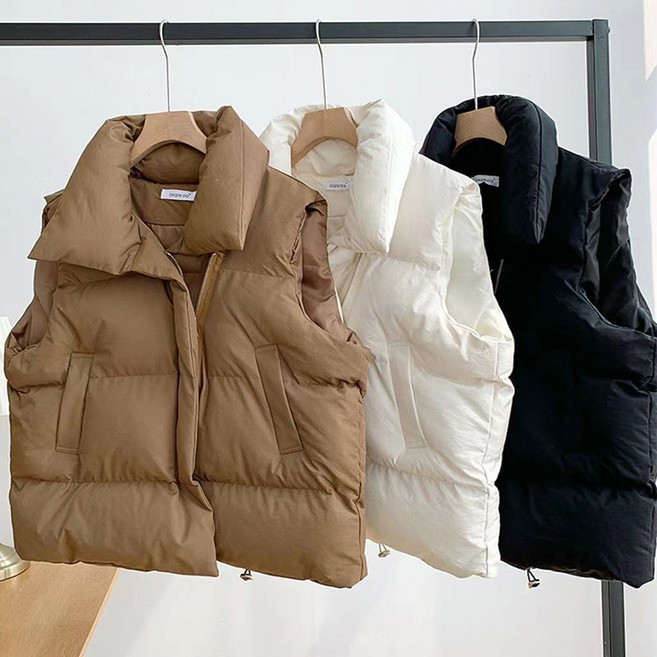 도도미아 오버핏 여성 패딩 조끼 하이넥 베스트