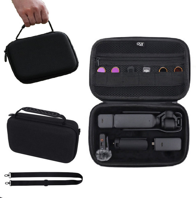 dji 오즈모 포켓3 케이스 파우치 가방 캐리어 휴대용 악세사리 + 숄더 스트랩, 1개, 단품