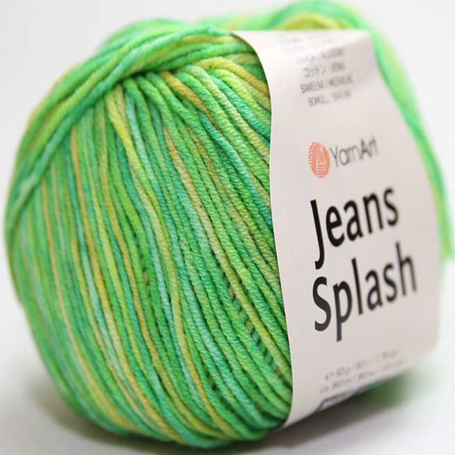 더울 진스플래쉬 그라데이션 나염실 털실 뜨개 면혼방, 1개, 946그린