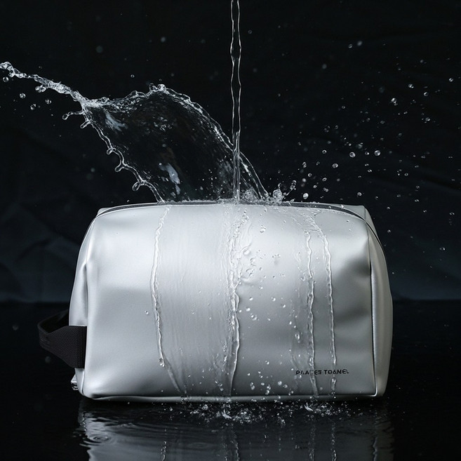 프라임그래피 완벽방수 남성 가죽 세면백