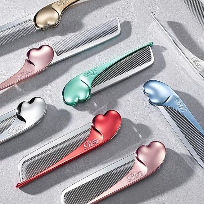 리파 하트브러쉬 레이 폴딩 꼬리빗 슬림 헤어 브러쉬, 1개, 샴페인골드