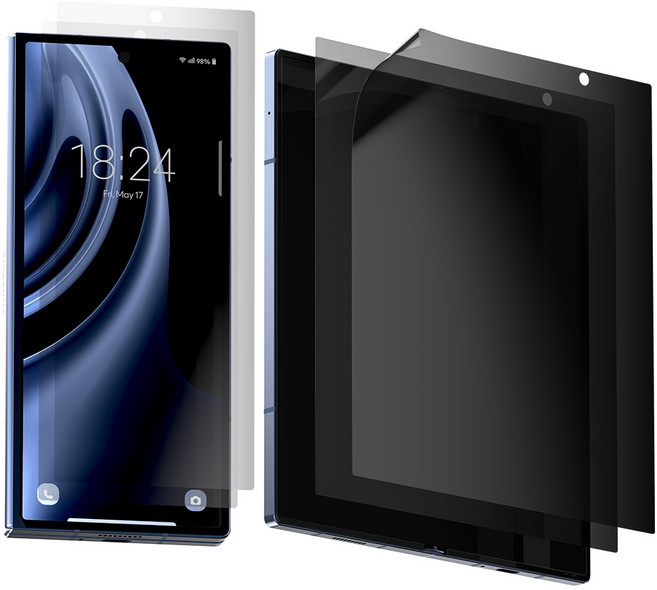 구스페리 사생활보호 TPU 지문방지 액정보호필름 내외부 세트 2매, 2개