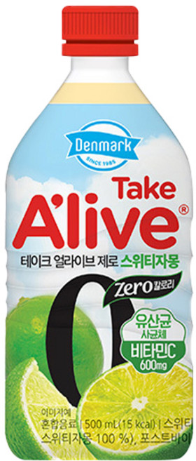 덴마크 테이크 얼라이브 제로 스위트자몽 500ml 2개