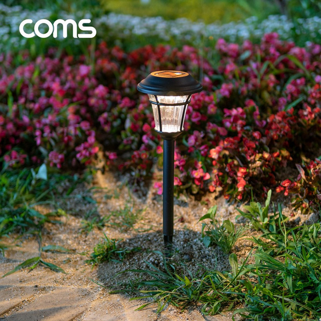 Coms 태양광 정원등 LED 야외 조명 데크 가로등 외부등, ER178 원형