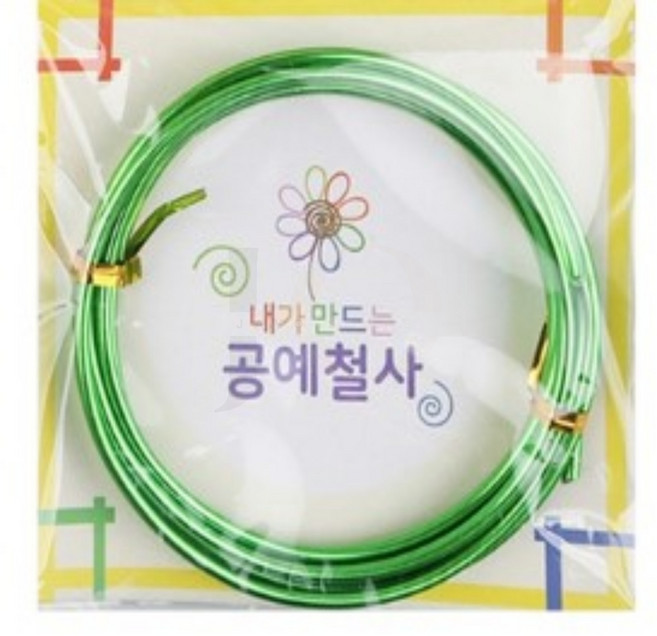 제오오스토어 공예철사 3mm 연두색 만들기재료 와이어 뼈대용 부케 공작교재