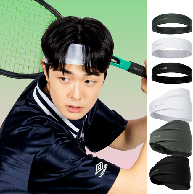 카르닉 헤어밴드 스포츠 운동 러닝 남자 땀흡수 쿨 땀 남자 등산 운동용 헤드밴드, 1개, 블랙