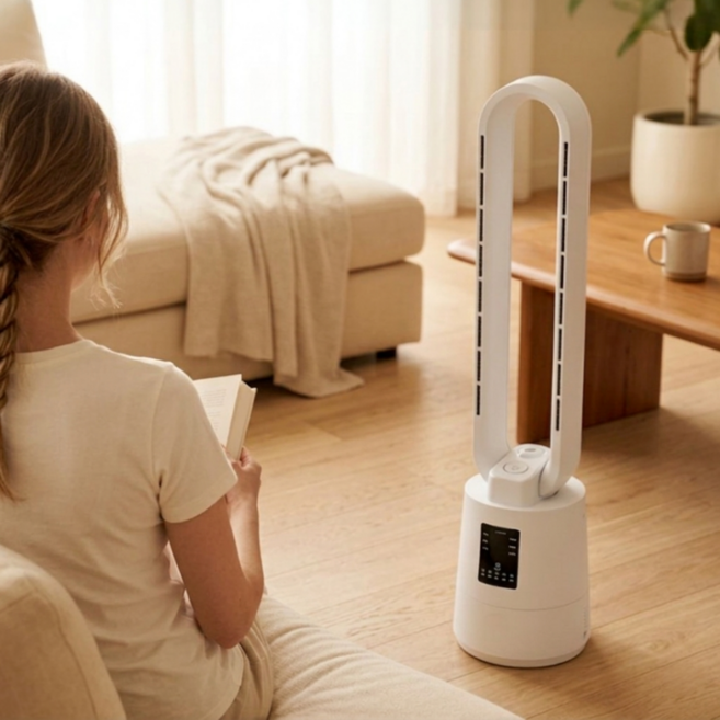 BLDC 날개없는 선풍기 타워형 리모컨, ETTE BLDC 선풍기