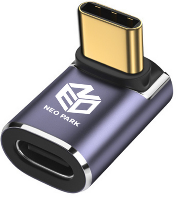 네츄럴파크 CtoC C타입 USB 4.0 젠더, 1개, 90도 젠더 (롱), 19mm