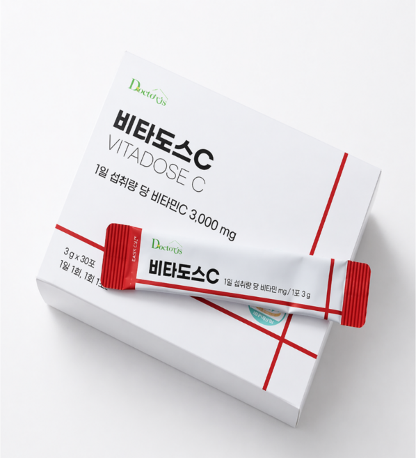 비타도스 비타민C 3000mg 고함량 순수 비타민씨 고용량 분말 가루 스틱, 2개, 90g