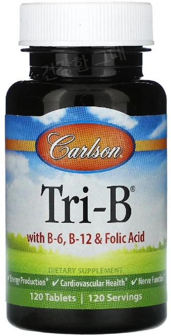 칼슨랩스 Tri-B B-6 B-12 엽산 함유 120정, 1개 - 쿠팡