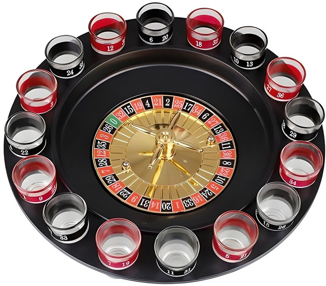 리빙다 드링킹 룰렛 수동 + 유리잔 16p + 메탈볼 2p, 혼합색상, 1세트