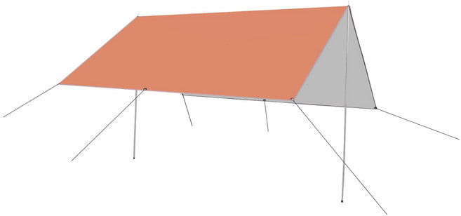 SOOFAM 아웃도어 타프 세트 자외선 차단 방수 캠핑 타프 그늘막 피크닉 감성 차박 다종색상 300*300*200CM, 300*300*200cm세트, 오렌지