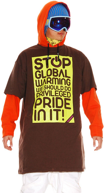 슈가포인트 남성/여성 스노우보드 그래픽 톨티 루즈핏 순면 반팔 티셔츠 Warning 3B