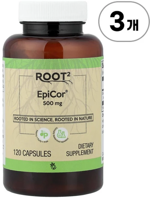 비타코스트 루트2 에피코 500 mg Vitacost Root2 EpiCor® 500 mg 120정, 3개 - 쿠팡