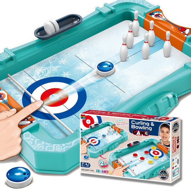 冰壺保齡球二合一桌遊遊戲組, 盒裝, 1個